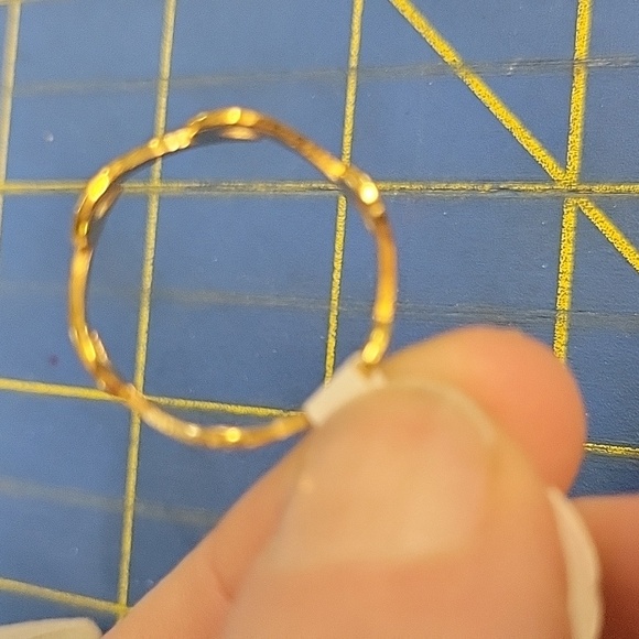 Gold Over Stainless Steel Ocean Sea Wave Design Ring Size 10 - Picture 4 of 4